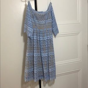 Off the shoulder midi length dress